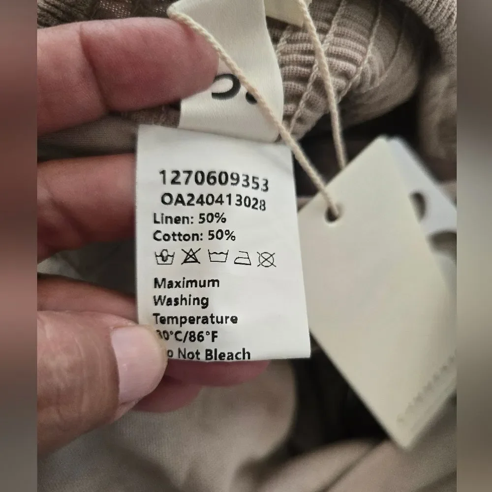 Commense Cotton And Linen Crisscross Halter Tank Top In Khaki Size Xs - Picture 4 of 11